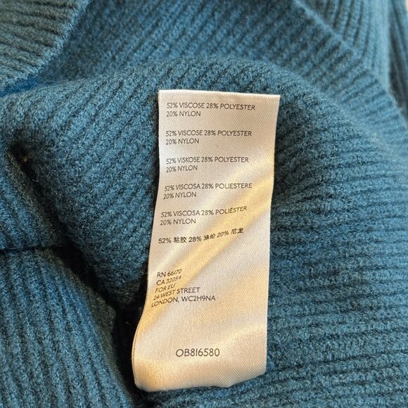 Free People Softly Structured Tunic Sweater Ribbed Deep Jade Boho LARGE OB816580 - Picture 5 of 13